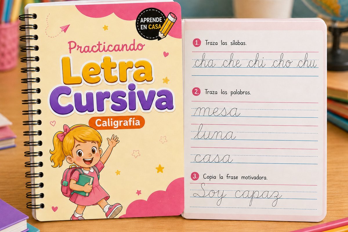Módulo 4 de Letra Cursiva: sílabas enlazadas y palabras cortas en cursiva